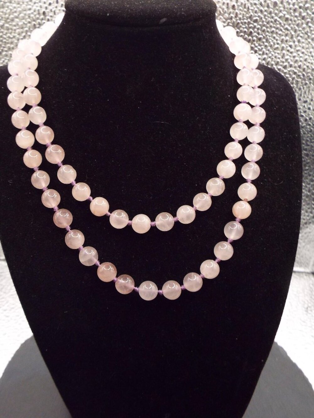 BEAUTIFUL 9.525 MM ROSE QUARTZ STONE ORBS 32" L. NECKLACE M